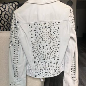 Zara genuine leather motorcycle jacket